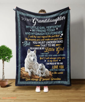 To My Granddaughter Quilt Blanket Wolf Quotes Grandma And Granddaughter - Super King - Ettee