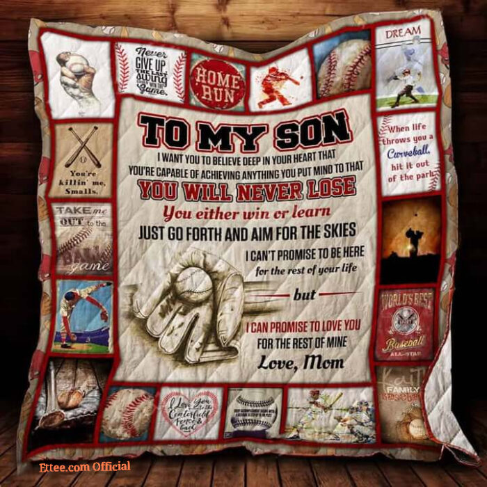 To My Son From Mom You Will Never Lose Quilt Blanket Great - Twin - Ettee