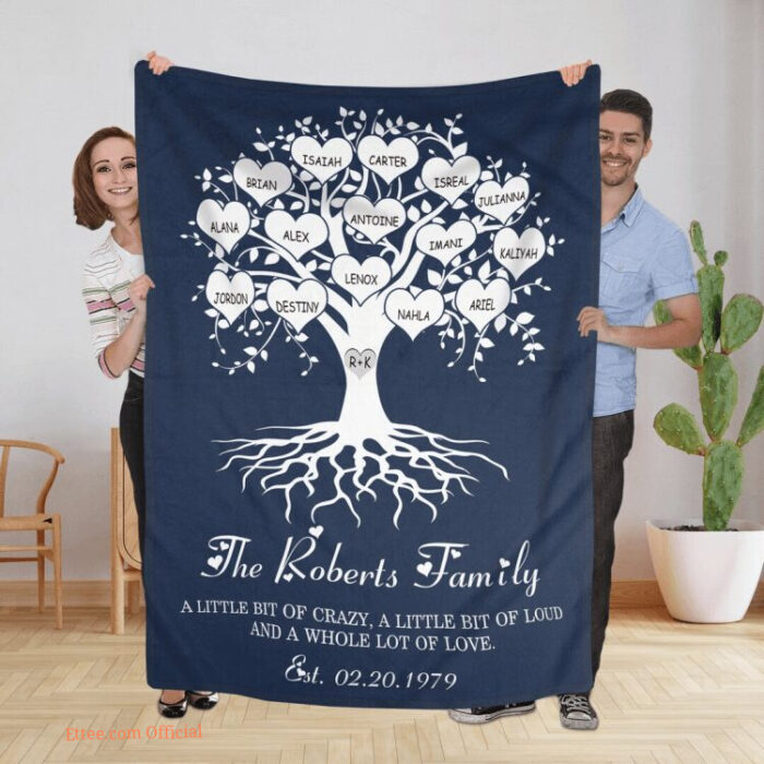Family Heart Tree With Children Quilt Blanket. Light And Durable. Soft To Touch - Ettee - Children