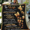 Butterflies Love Every Moment We Shared To My Wife Quilt Blanket - Super King - Ettee
