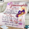 To My Granddaughter Quilt Blanket. Smooth Comfort And Lightweight - Super King - Ettee