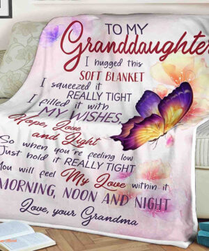 To My Granddaughter Quilt Blanket. Smooth Comfort And Lightweight - Super King - Ettee