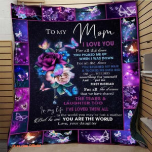 Butterfly To My Mom Quilt Blanket. Luxurious Super Soft Quilt Blanket - Twin - Ettee