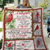 Cardinal To My Daughter Quilt Blanket From Mom My Love For You Is Forever Great Customized Blanket Gifts For Birthday Christmas Thanksgiving - Super King - Ettee
