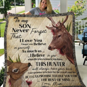 Personalized Deer Hunting To My Son I Love You From Dad Quilt Blanket Great Customized Blanket For Birthday Christmas Thanksgiving Anniversary - Twin - Ettee