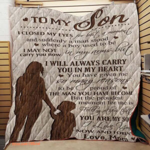 Family To My Son From Mom I Closed My Eyes For But A Moment Quilt Blanket Great Customized - Super King - Ettee