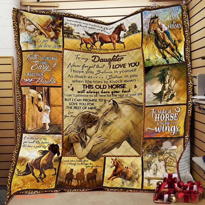 Personalized Horse To My Daughter From Mom Never Forget That I Love You Quilt Blanket Great Customized Gifts For Birthday Christmas Thanksgiving - Twin - Ettee