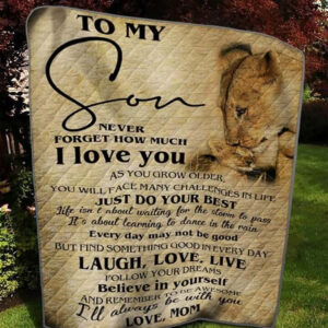 Personalized Lion To My Son From Mom Just Do Your Best Quilt Blanket Great Customized Blanket Gifts For Birthday Christmas Thanksgiving - Twin - Ettee