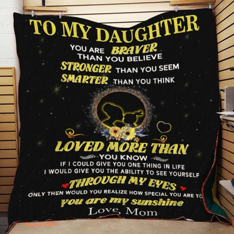 Personalized To My Daughter From Mom You Are Braver Quilt Blanket Great Customized Gifts For Birthday Christmas Thanksgiving - Twin - Ettee