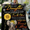To My Daughter Quilt Blanket From Mom Elephant And Sunflower If They Whisper To You - Twin - Ettee