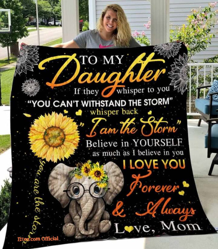 To My Daughter Quilt Blanket From Mom Elephant And Sunflower If They Whisper To You - Twin - Ettee