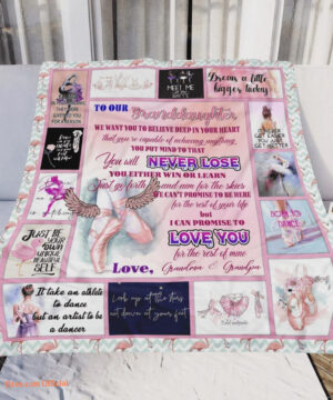 To My Granddaughter Ballet Quilt Blanket. Foldable And Compact - Super King - Ettee