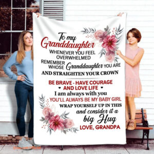 To My Granddaughter Fleece Blanket Baby Quilt Blanket. Foldable And Compact - Super King - Ettee