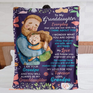 To My Granddaughter Gift Letter Quilt Blanket. Foldable And Compact - Super King - Ettee