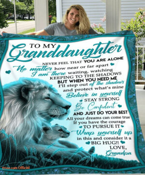 To My Granddaughter Love Lion Quilt Blanket From Grandpa - Super King - Ettee