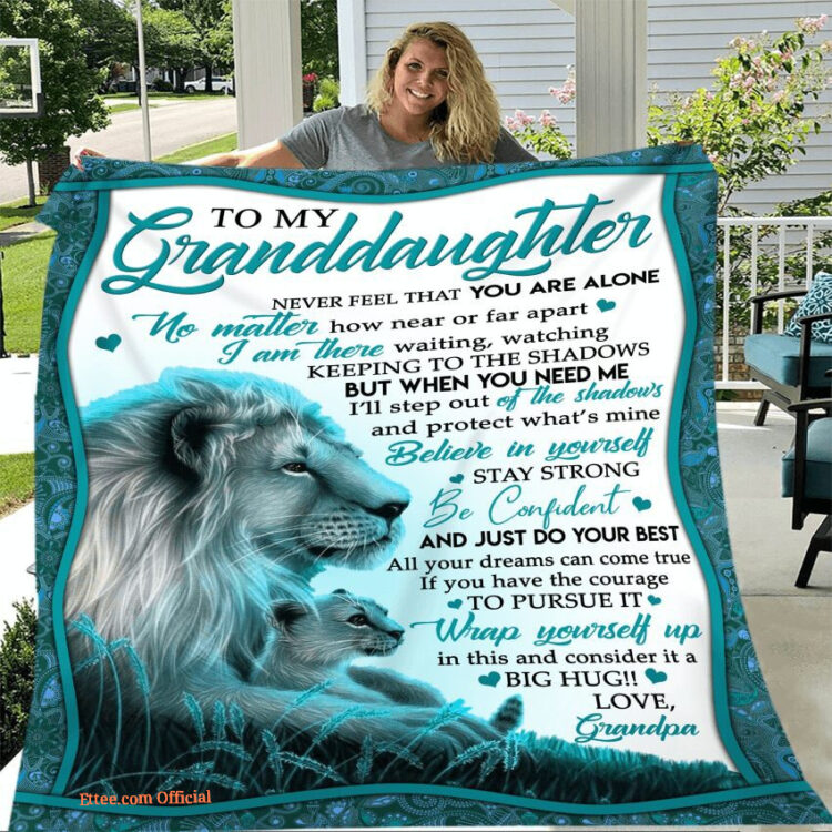 To My Granddaughter Love Lion Quilt Blanket From Grandpa - Super King - Ettee