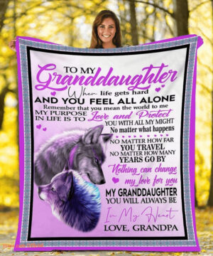 To My Granddaughter Wolf Quilt Blanket From Grandpa Nothing - Super King - Ettee