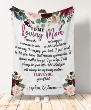 To My Loving Mom I Love You Your Child Quilt Blanket. Foldable And Compact - Super King - Ettee