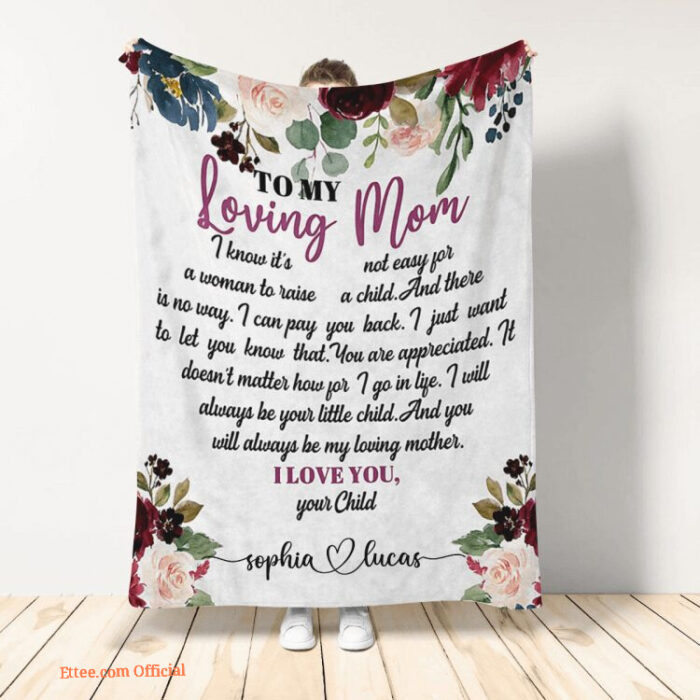 To My Loving Mom I Love You Your Child Quilt Blanket. Foldable And Compact - Super King - Ettee