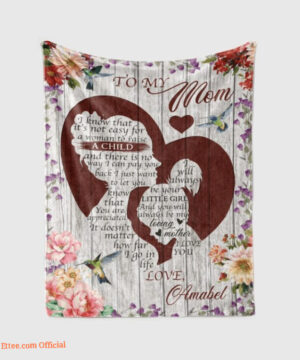 To My Mom I Love You Flower Customized Name Hummingbird Quilt Blanket - Super King - Ettee