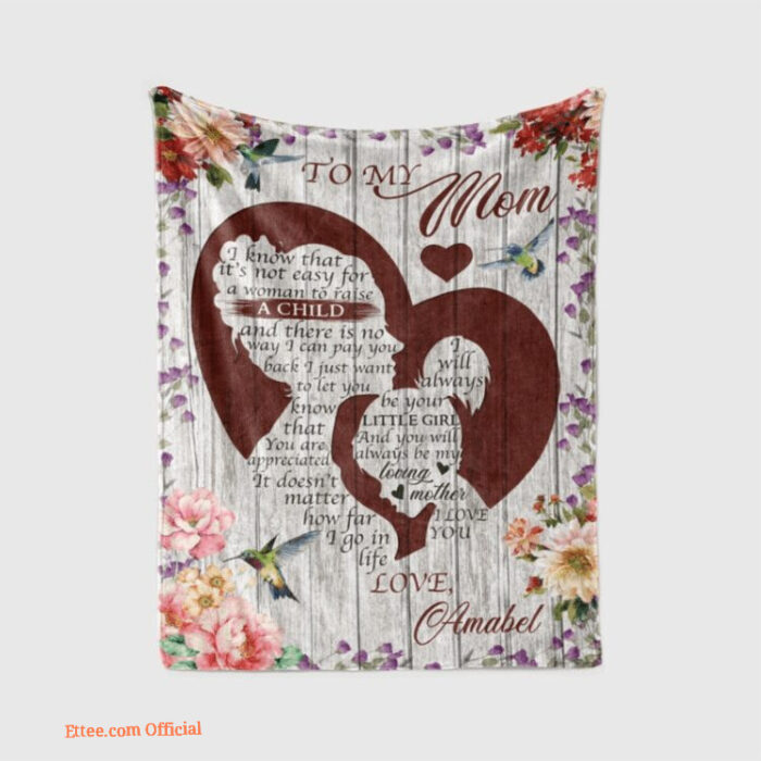 To My Mom I Love You Flower Customized Name Hummingbird Quilt Blanket - Super King - Ettee