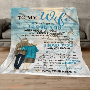 To My Wife Blanket Customized Quilt Blankets For Wife. Foldable And Compact - Super King - Ettee