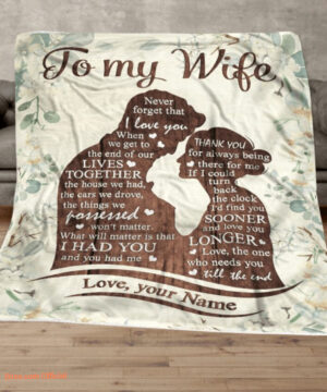 To My Wife Quilt Blanket Gift Husband. Foldable And Compact - Super King - Ettee