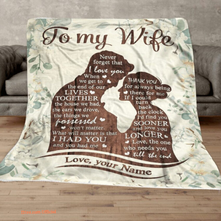 To My Wife Quilt Blanket Gift Husband. Foldable And Compact - Super King - Ettee