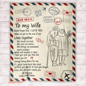 To My Wife Quilt Blanket Love Letter. Light And Durable. Soft To Touch - Super King - Ettee