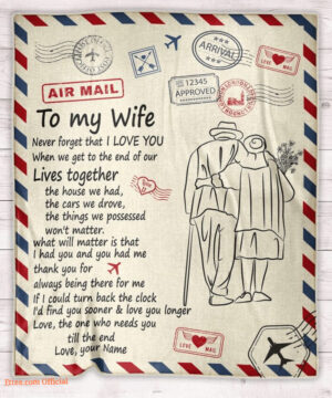 To My Wife Quilt Blanket Love Letter. Light And Durable. Soft To Touch - Super King - Ettee