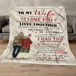 Valentine To My Wife Quilt Blanket Wedding Anniversary. Foldable And Compact - Super King - Ettee