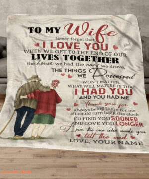 Valentine To My Wife Quilt Blanket Wedding Anniversary. Foldable And Compact - Super King - Ettee