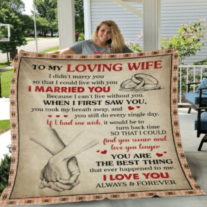 To My Wife Quilt Blanket Gift For Valentine's Day. Soft To Touch - Super King - Ettee