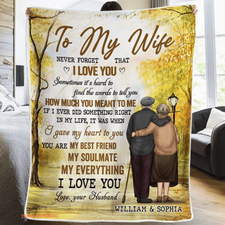 To My Wife Never Forget That I Love You Customized Quilt Blanket - Super King - Ettee