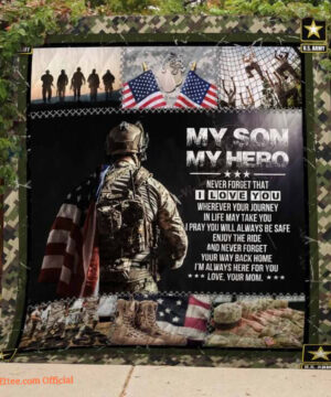 Personalized U.S Army To My Son Quilt Blanket From Mom Never Forget That I Love You Great Customized Blanket Gifts For Birthday Christmas Thanksgiving - Twin - Ettee