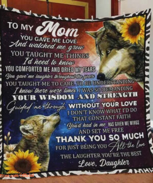 Personalized Wolf To My Mom From Son You Gave Me Love Quilt Blanket Great Customized Gifts For Birthday Christmas Thanksgiving Mother's Day - Twin - Ettee