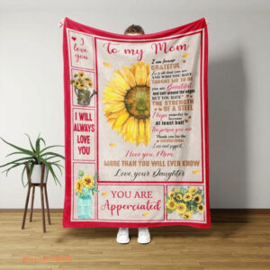 Sunflower Quilt Blanket To My Mom Blanket Gift Ideas For Mom. Foldable And Compact - Super King - Ettee