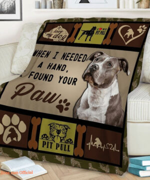 Pitbull Quilt Blanket When I Needed A Hand I Found Your Paw. Foldable And Compact - Super King - Ettee