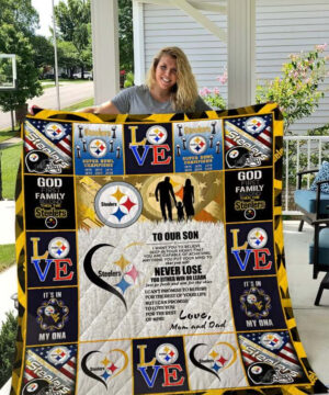 Pittsburgh Steelers.To Our Son Love.Mom And Dad Quilt Blanket - Super King - Ettee