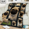 Pug Beauty Cream Quilt Blanket. Lightweight And Smooth Comfort - Super King - Ettee