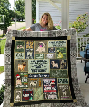 Pug Dog Pug You Very Much Pug Mom Quilt Blanket Great Customized Blanket - Super King - Ettee