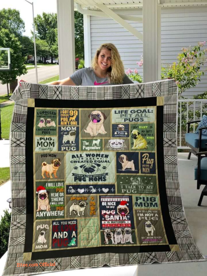 Pug Dog Pug You Very Much Pug Mom Quilt Blanket Great Customized Blanket - Super King - Ettee