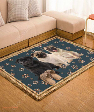 Pug Dog Vintage Rug,  Unique Mat Carpet Decor Gift - Ettee - Carpet Decor