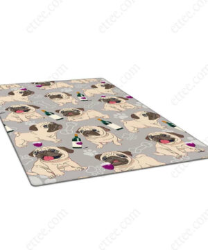 Pug Drinking Wine Rug. Unique Decor Gift For Dog Lovers - Ettee - Dog Lovers