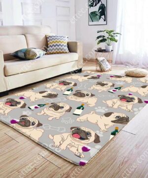 Pug Drinking Wine Rug. Unique Decor Gift For Dog Lovers - Ettee - Dog Lovers