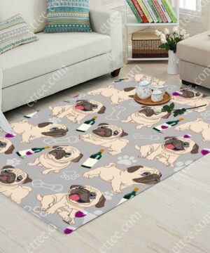 Pug Drinking Wine Rug. Unique Decor Gift For Dog Lovers - Ettee - Dog Lovers