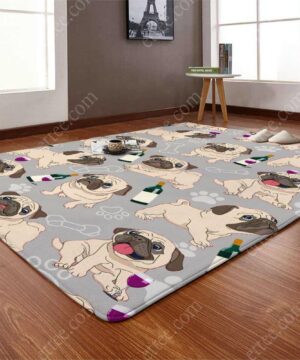 Pug Drinking Wine Rug. Unique Decor Gift For Dog Lovers - Ettee - Dog Lovers