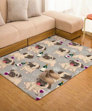 Pug Drinking Wine Rug. Unique Decor Gift For Dog Lovers - Ettee - Dog Lovers