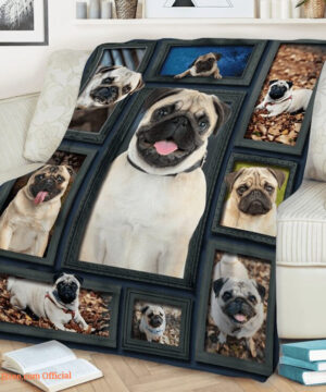 Pug Pattern Quilt Blanket. Lightweight And Smooth Comfort - Super King - Ettee