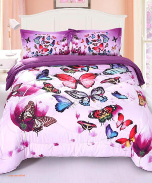 Purple Butterfly Bedding Comforter Sets - King - Ettee